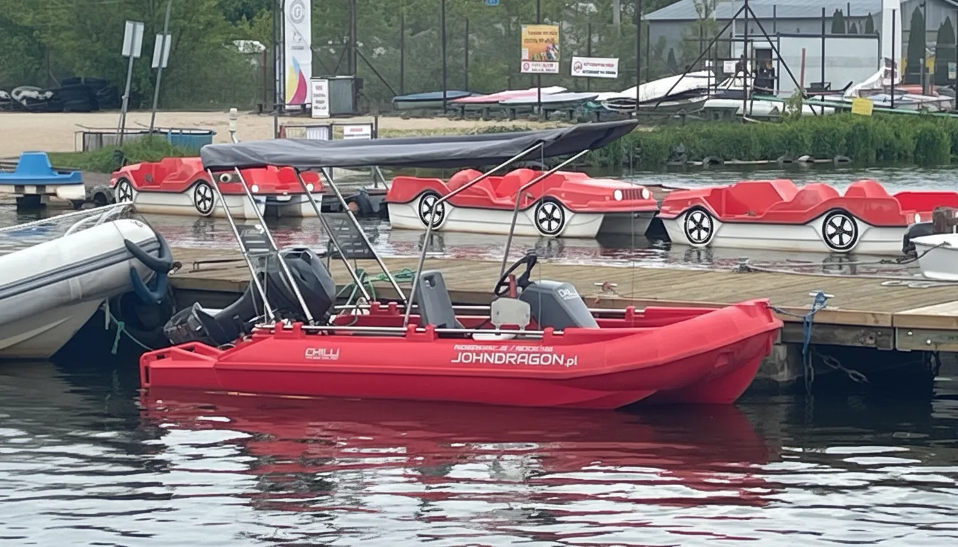 Marina w Warszawie z motorówką John Dragon - przystań dla łodzi motorowych na Wiśle
